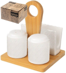 Portselanist maitseainete komplekt Salvr&auml;tikuhoidja Soolatops Pipratoos Orion, valge