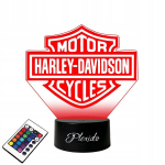 Lamp klaasil Harley Davidson Motorcycles 3d Led Rgb + pult 16 v&auml;rvi