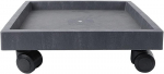 Lillepoti alus ratastega Happyyami, hall, 29x29x10 cm