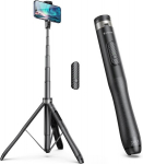 Syncwire selfie-pulk-kolmjalg 136 cm kaugjuhtimispuldiga, pikendatav alumiiniumist selfie-pulk 360&deg; p&ouml;&ouml;rdega, kolmjalg iphone'i ja android-telefonidele, unikaalne avatud nuppudega disain, must