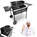 Aia grill reguleeritava resti, 3 metallriiuli ja ratastega terrassile, aeda