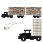 Riiul tir automudelitele - 160 sektsiooniga puidust liimitavate ratastega Hot Wheels