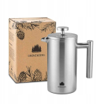 French press kohvimasin 1 l, roostevaba teras, topeltseinad, vahetatav filter