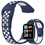 BestAccessories, rihm X. Redmi Watch 3 Lite / 3 Active kellale, tumesinine-valge v&auml;rv