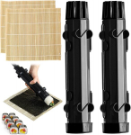Sushi valmistamise komplekt, 4-osaline sushi bazooka komplekt, sushi valmistamise rull, multifunktsionaalne sushi rull algajatele, sushi valmistaja ja bambusmatt peoks, koju, piknikule, sushi kingitus k&ouml;&ouml;gitarvikutele