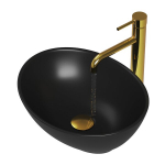 &Uuml;mmargune must keraamiline vannitoa kraanikauss 41x33 cm Granitan Astro