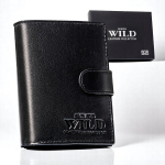 Meeste naturaalsest nahast rahakott Always Wild, must