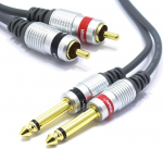 Vitalco Rca kuni 6.3 mm Jack kaabel 1.5 m 2 x Male Rca Male kuni 2 x Large Jack Mono Audio Adapter