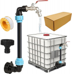 Umlipot Ibc kael, 1000-liitrise veepaagi tarvikud, Ibc kraan, 3/4-tollise v&auml;ljalaskeavaga kraan, kaela disain, vooliku&uuml;henduste ja Ibc adapteriga