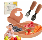 Laste silikoonist n&otilde;ude komplekt, oranž, 4 tk.