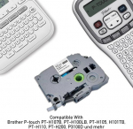 2 x Cartridgeify silditeipide asendus Brother P-touch teipidele Tz Tze-231 (12 mm x 8 m) must valgel Ptouch sildiprinterile Pt-d210 Pt-d220 Pt-d200 Pt-h110 Pt-d400 H100lb H100lb