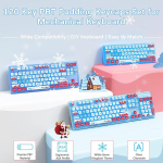 Mambasnake 120 klahviga Pbt Pudding Keycap komplekt, Asa profiil, Pbt v&auml;rvisublimatsioon, Ansi Us paigutus Tkl 61 68 87 98 104 mehaanilisele klaviatuurile, &uuml;hildub Cherry Mx Gateron Otemu Kailh l&uuml;litiga