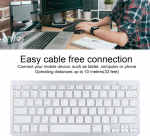 Diyeeni kahekeelne klaviatuur, kaasaskantav, &uuml;li&otilde;huke saksa, prantsuse, hispaania, itaalia klaviatuur juhtmevaba bluetooth klaviatuur (prantsuse azerty paigutus)