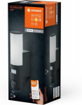 Ledvance Smart+ Wifi seina v&auml;lisvalgusti liikumis- ja p&auml;evavalgusanduriga, Hd-kaamera, integreeritud telefoni- ja h&auml;irefunktsioon, 16 W, 3000 K, 900 luumenit, Ip 44, 12 cm