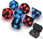 Tkmars dnd t&auml;ringud dungeons and dragons kuubik valgustatud 7 led valguskuubik laadimiskarbiga, pol&uuml;eedrilised t&auml;ringud, mis sobivad dungeons and dragons jaoks