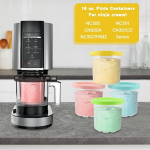 4 Creami konteineri Ninja Creami j&auml;&auml;tisemasinavannidele, tarvikud Nc301 Nc300 Nc299amz seeriatele, n&otilde;udepesumasinas pestavad, lekkekindlad - roosa, roheline, kollane ja sinine