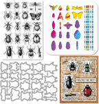 Globeland l&auml;bipaistev pitser putukate motiividega liblika mardika l&otilde;iketeraga kiil robini pet v&auml;rvi k&auml;sit&ouml;&ouml; &scaron;abloonide komplekt kaardi valmistamiseks ja isetegemise reljeefse scrapbooking k&auml;sit&ouml;&ouml; kaunistamiseks