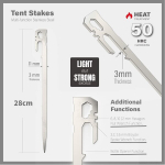 Latern 6 tk. tugevad telgivaiad, 28 cm roostevaba teras