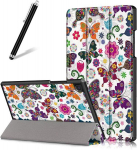 Artfeel &uuml;mbris samsung galaxy tab a7 2020 10.4 t500/t505/t507 jaoks, &uuml;li&otilde;huke kerge pu nahast &uuml;mbris kaitsev &otilde;huke klapp folio kolmekordne statiiv tahvelarvuti &uuml;mbris, butterfly