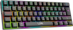 Lipa X23 m&auml;nguriklaviatuur must - juhtmevaba - Rgb valgustus - kolme režiimiga - 61 mehaanilist klahvi - Fn multi klahvid - &uuml;hildub k&otilde;igi juhtnuppude ja konsoolidega - pruunid l&uuml;litid - ergonoomiline