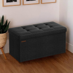 Ottoman, istmepink hoiuruumiga, 38 x 76 x 38 cm, Must, Ottoman, istmepink hoiuruumiga, 38 x 76 x 38 cm, Must