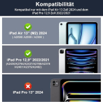 Sengbirch klaviatuurikohver Ipad Air 13 tolli (m3 2025/m2 2024) jaoks - Qwertz saksa puuteplaadiga klaviatuur, eemaldatav Bluetooth juhtmevaba klaviatuur Ipad Air 13 tolli (m2) 2024 jaoks, helesinine