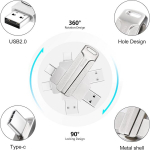Usb m&auml;lupulk 32 gb 2 in 1 usb m&auml;lupulgad usb 2.0 usb c type c m&auml;lupulk otg dual flash drive 2-in-1 m&auml;lupulk tahvelarvutile, pc-le, android mobiiltelefonile (samsung, Huawei, Honor, Xiaomi) (h&otilde;bedane)