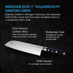 Messermeister Meridian Elite Santoku nuga, sakiliste servadega, 17,8 cm, Jaapani koka nuga, Saksa legeeritud teras, roostekindel ja kergesti hooldatav