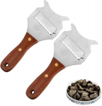 Tr&uuml;hvlil&otilde;ikur, 2 tk, roostevabast terasest tr&uuml;hvlijuustu l&otilde;ikur, professionaalne reguleeritav tera, professionaalne juustul&otilde;ikur, tr&uuml;hvlil&otilde;ikur reguleeritava terava tera ja libisemiskindla puidust k&auml;epidemega