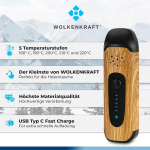 Wolkenkraft Vita Premium aurusti &uuml;rtidele 5 temperatuuritasemega, v&auml;ga kompaktne, t&auml;ielikult isoleeritud &otilde;hukanal, roostevabast terasest kamber, puiduefekt