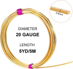 Benecreat 0.8mm (20 Gauge) 5m ruudukujuline vasktraat, kuldne messingtraat ehete valmistamiseks ja k&auml;sit&ouml;&ouml;ks