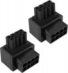 Gelrhonr 2 tk Gpu Vga Pcie 8 kontaktiga toiteadapter t&auml;isnurga 90 kraadise nurga pistiku toiteadapteri plaat lauaarvutite graafikakaardile - must