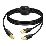 Gelrhonr Usb B printerikaabli jagaja, Usb B kuni Usb A printerikaabel, Usb-b isane kuni kahe Usb 2.0 isane Y-kaabel 1 sisse 2 v&auml;lja printerikaabli l&uuml;liti 2 arvuti jagatud klaviatuuri hiire skanner (2,5 m / 8,2 jalga)
