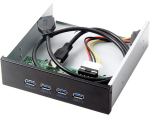 Cy usb 3.0 4 pordi 5.25 tolline esipaneeli metallist usb-jaotur 15 kontaktiga sata-pistikuga