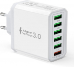 Usb laadija, 6 pordiga laadimisadapter, 33 w adapteri laadimispistik qc 3.0 kiirlaadijaga, mitu, usb pistikupesa iphone 14 13 12 11 pro max, ipad, mobiiltelefonile 76
