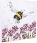 Wrendale Designs 'flight of The Bumble Bee' l&otilde;uend seinakunsti pilt, 20 cm ruut, valge