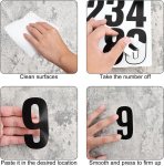 8 lehte 10 cm numbrite kleebiseid, 80 isekleepuva numbri pakend, isekleepuvad numbrid, lihtne peale kanda, postkastidele, majanumbritele, siltidele (must, valge)