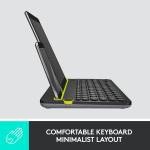 Logitech K480 juhtmevaba bluetooth klaviatuur arvutile, tahvelarvutile ja nutitelefonile, mitme seadme ja easy-switch funktsiooniga, kompaktne disain, pc / mac / tahvelarvuti / nutitelefon, hollandi qwerty paigutus - must