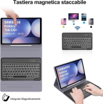 Klaviatuur samsung galaxy tab s10+/s9fe+/s9+ jaoks, &uuml;mbrisklaviatuur, &uuml;hildub samsung tab s9/s9fe/s10 plus 12.4 tolli 2023/2024, 7 v&auml;rvi valgustusega bluetooth magnetiline qwertz paigutusega, viola