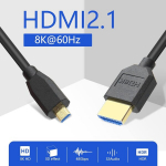 Yacsejao Micro Hdmi kuni Hdmi spiraalkaabel 8k Hdmi 2.1 teleskoopkaabel kiire kaabel toetab 120hz 48gbps d&uuml;naamilist Hdr-i digikaameratele (sirge)