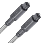 Emk optiline audiokaabel, optiline kaabel, digitaalne kiudoptiline toslink kaabel soundbar'ile, telerile, kodukinole ja muule (6m, punutud puuvillane toslink valge)