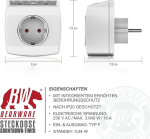 Tagurdusloenduri pistikupesa - taimeri l&uuml;liti - pistikupesa taimer - mehaaniline taimer - energias&auml;&auml;stlik pistikupesa - ventilaatork&uuml;ttekehale - 240 v - 3840 w - energias&auml;&auml;stlik - valge