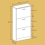Jalan&otilde;ude kapp, 60 x 24 x 120 cm, Pruun