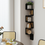 Nurgariiul, seinariiul 5 tasandiga, 20 x 20 x 126 cm, must, Nurgarriiul, VASAGLE seinariiul 5 tasandiga, 20 x 20 x 126 cm, Ash Black
