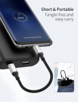 Usb c kuni usb c kaabel 30 cm, 3 tk pakis pd 60 w l&uuml;hike usb c kaabel kiirlaadimiskaabel nailonist laadimiskaabel type c andmekaabel iphone 15 pro max huawei samsung galaxy xiaomi google switch (usb 2.0) jaoks