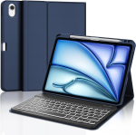 Jademall Klaviatuur Ipad Air 11 m2 - Juhtmevaba klaviatuur valgustusega Ipad Air 11 m2 2024/air 11 m3 2025 jaoks, kaitse&uuml;mbris pliiatsi hoidjaga