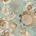 Yullpaper tapeet roheline kuldne dekoratiivkile m&ouml;&ouml;blikile isekleepuv kile kapi jaoks lilled linnumuster tapeet elutuppa isekleepuv tapeet lilled vintage roheline kleepkile