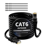 Cat 6 Etherneti kaabel 30 m must v&auml;lis-/siseruumides, Gigabit, Utp, Rj45