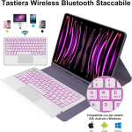 Ipad Pro 12.9 klaviatuur puuteplaadiga, klaviatuurikohver Ipad Pro 6/5/4/3 p&otilde;lvkonnale, itaalia klaviatuur taustavalgustusega Bluetooth magnetiline Ipad Pro 12.9 2022/2021/2020/2018 jaoks, lilla