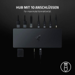 Razer Thunderbolt 4 Dock Chroma &ndash; premium-klassi hub rgb-valgustusega windowsile ja macile (10 porti &uuml;hes, v&auml;ljund kahele 4k-monitorile v&otilde;i &uuml;hele 8k-monitorile), must